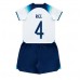 Tanie Strój piłkarski Anglia Declan Rice #4 Koszulka Podstawowej dla dziecięce MŚ 2022 Krótkie Rękawy (+ szorty)